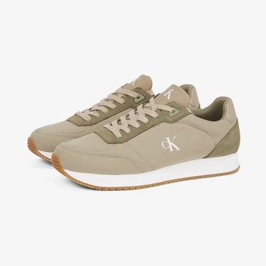  Calvin Klein Runner Sock Laceup Canvas Erkek Yeşil Sneaker