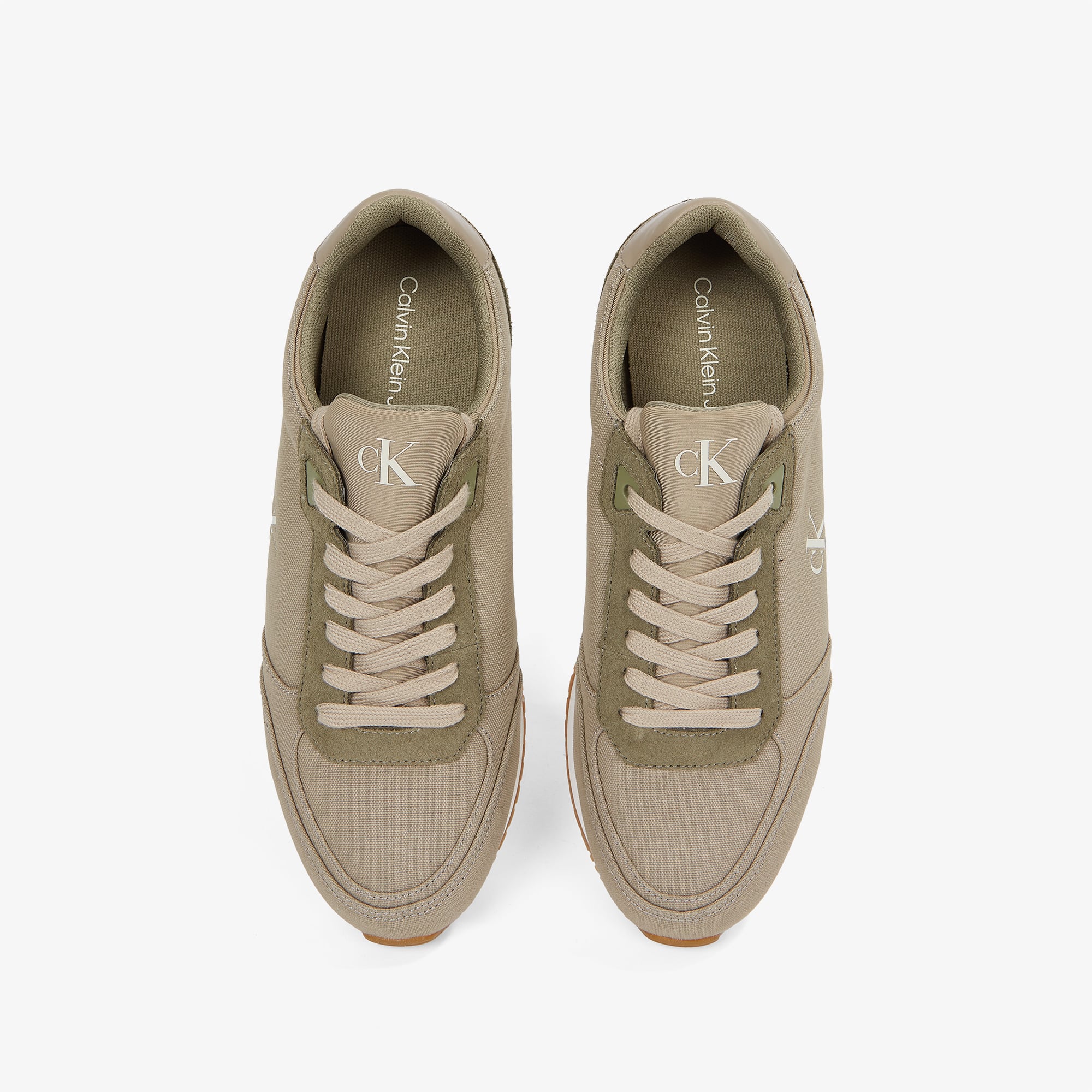 Calvin Klein Runner Sock Laceup Canvas Erkek Yeşil Sneaker - Görsel 7