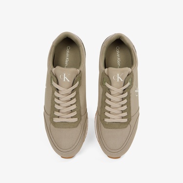  Calvin Klein Runner Sock Laceup Canvas Erkek Yeşil Sneaker