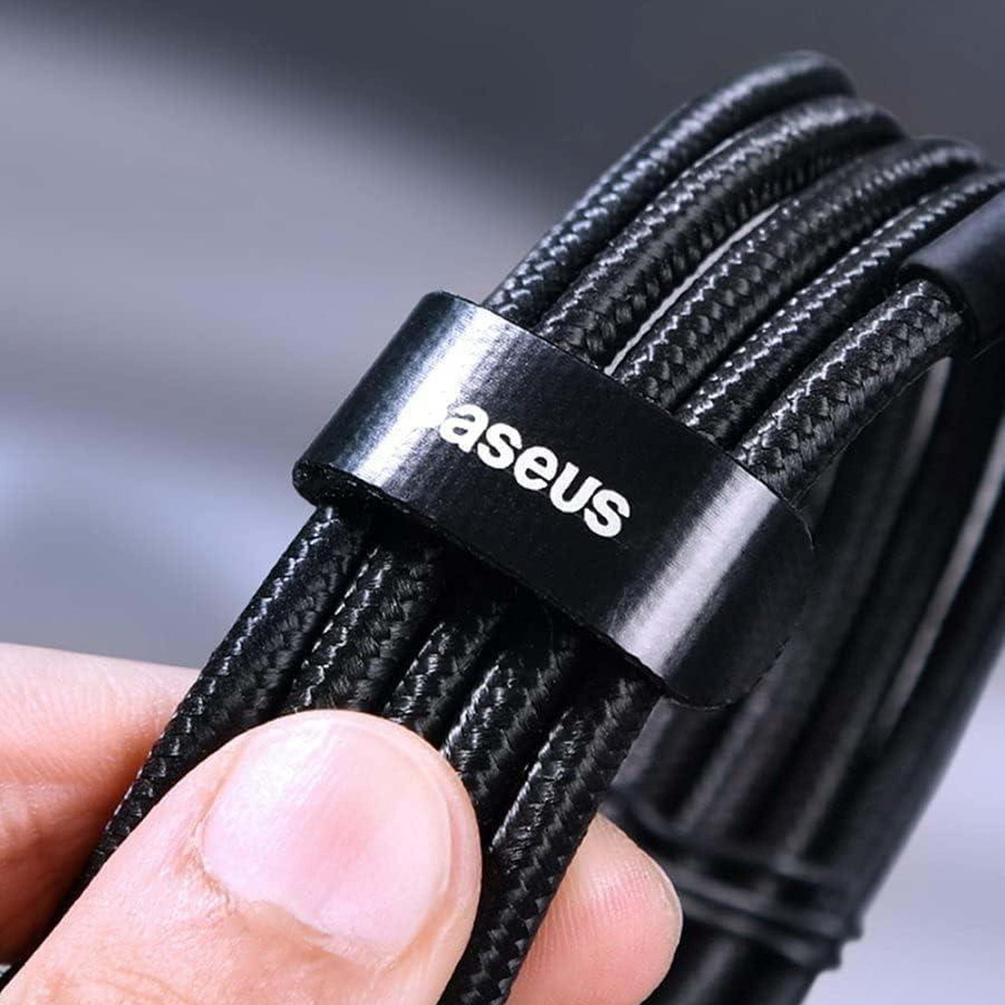 Baseus Cafule PD2.0 100W Flash Şarj Type-C to Type-C Kablo (20V 5A) 2m Gri+Siyah CATKLF-ALG1