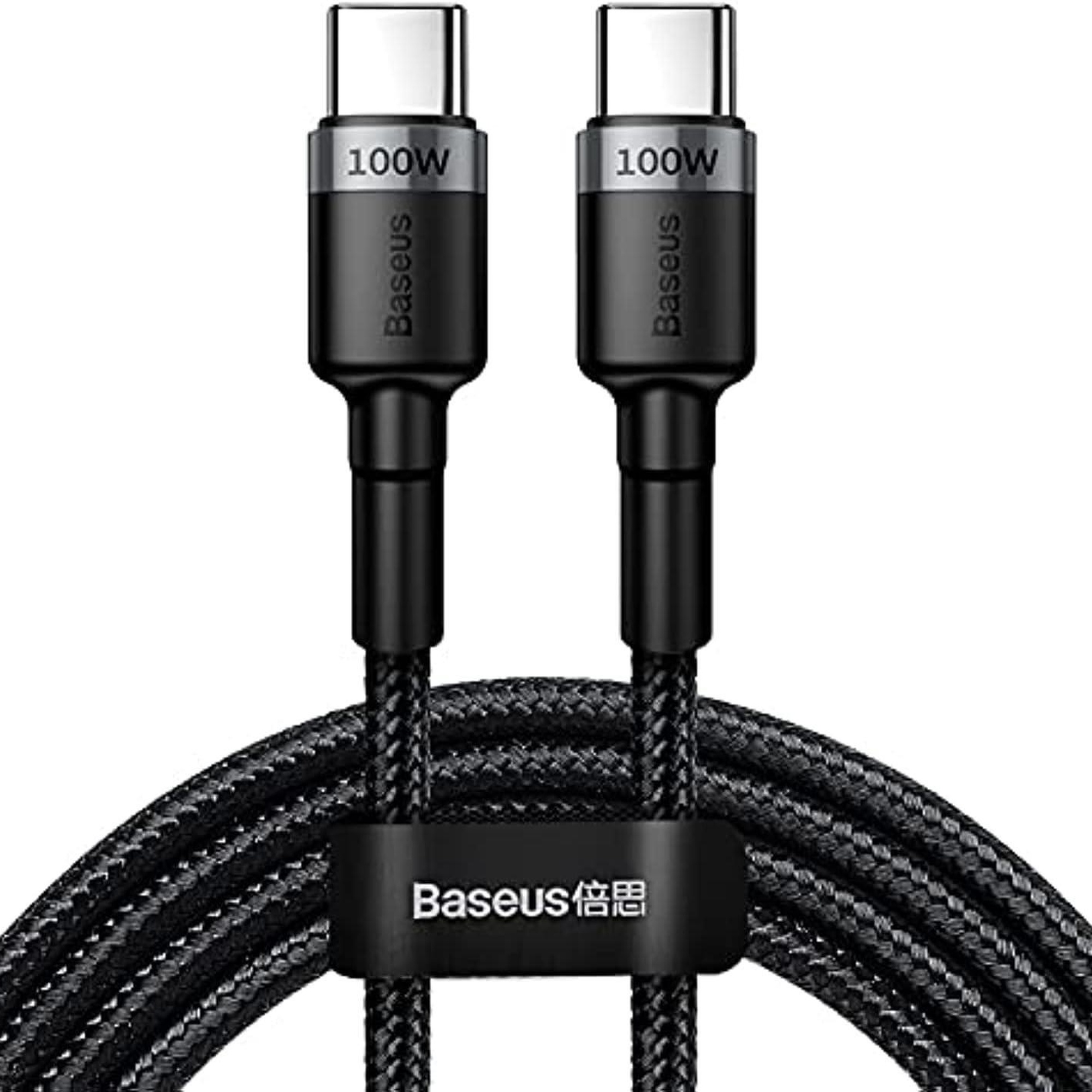 Baseus Cafule PD2.0 100W Flash Şarj Type-C to Type-C Kablo (20V 5A) 2m Gri+Siyah CATKLF-ALG1