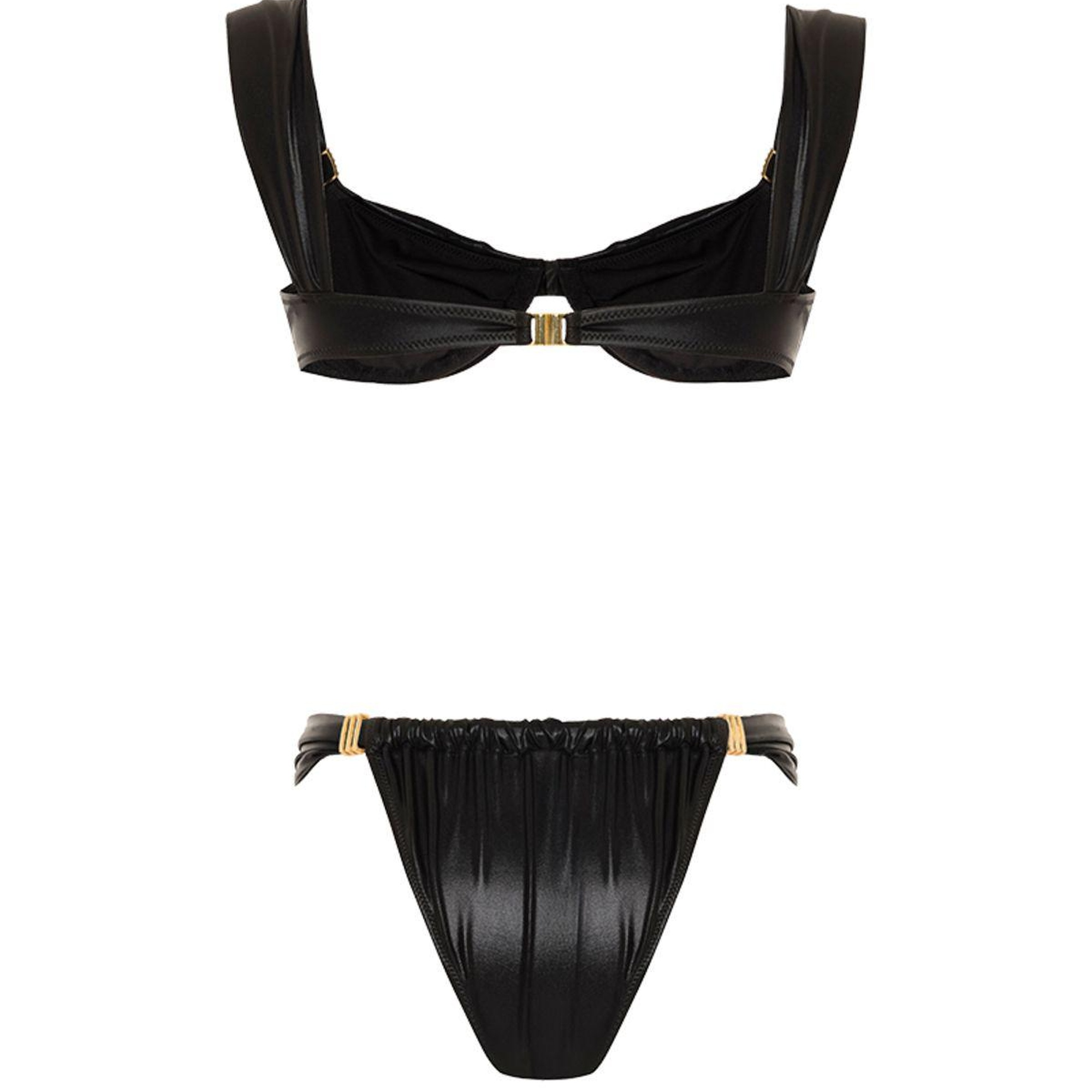 Movom Salma Underwire Ruched Kadın Bikini Takım Siyah