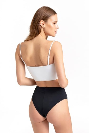  Movom Indira Tube Top Kadın Bikini Takım Siyah & Beyaz