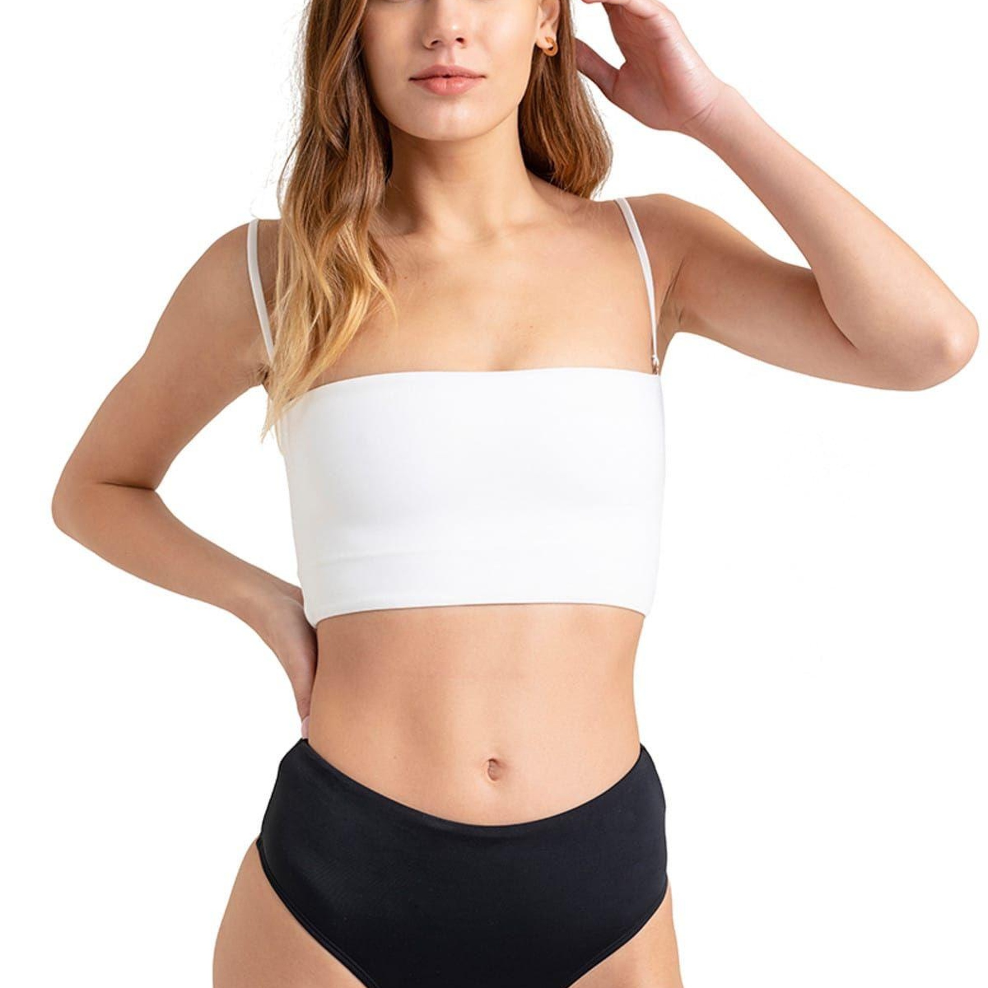 Movom Indira Tube Top Kadın Bikini Takım Siyah & Beyaz
