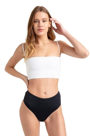  Movom Indira Tube Top Kadın Bikini Takım Siyah & Beyaz