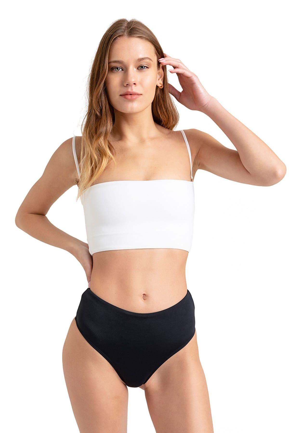  Movom Indira Tube Top Kadın Bikini Takım Siyah & Beyaz