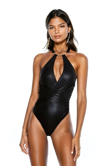  Movom Electra Choker Swimsuit Kadın Siyah