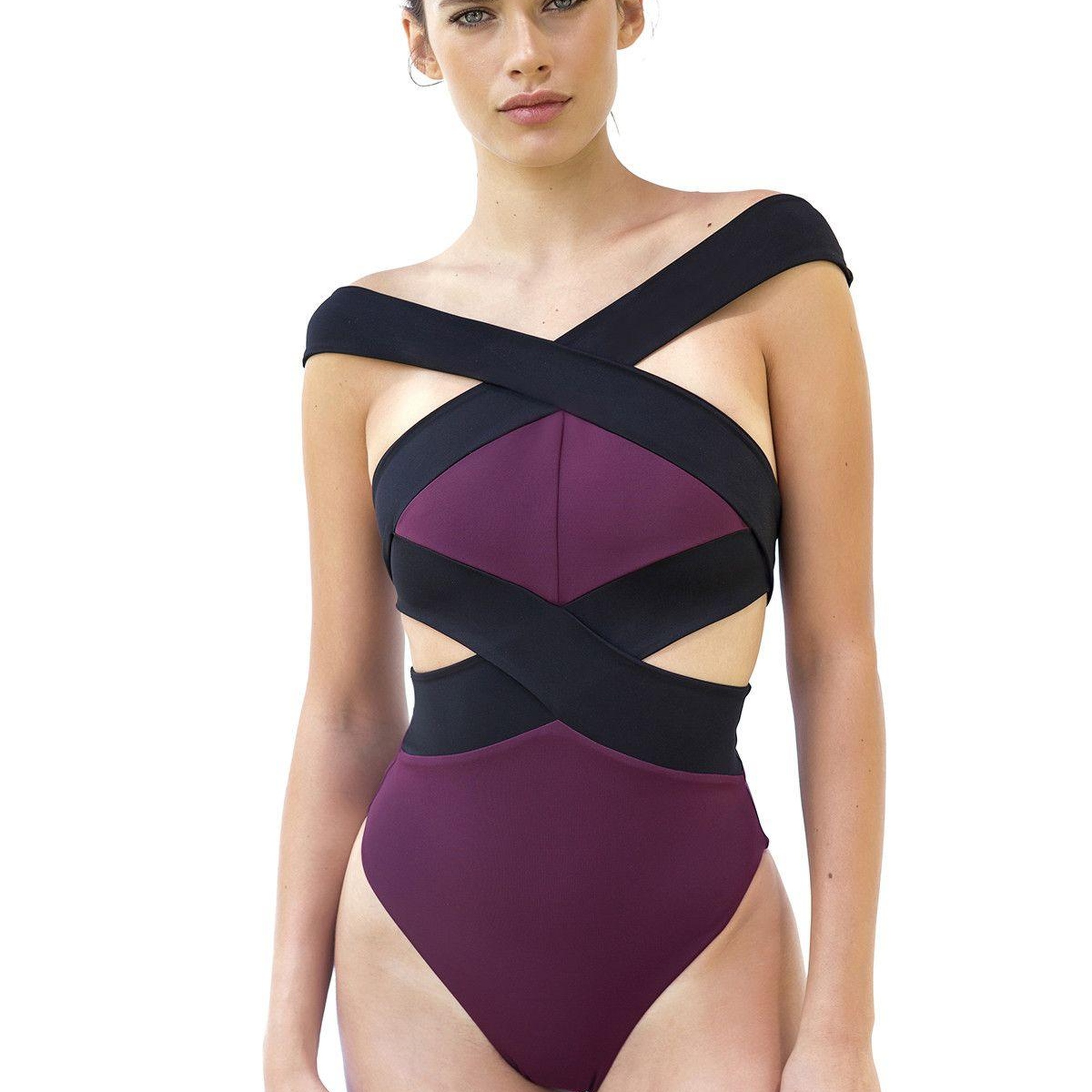 MOVOM BARBARA BANDED CROSS MAYO KADIN BORDO