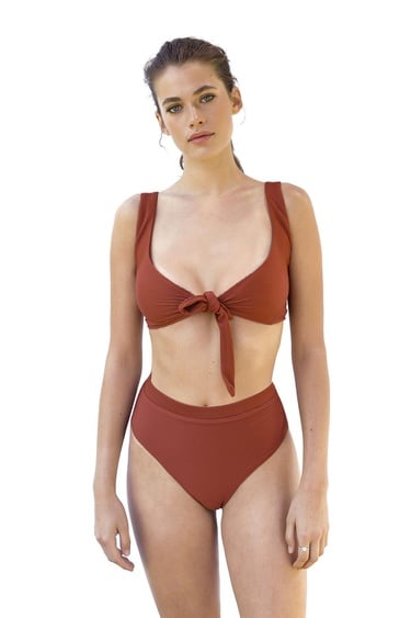  Movom Erin Tie-Front Kadın Bikini Takım Kiremit