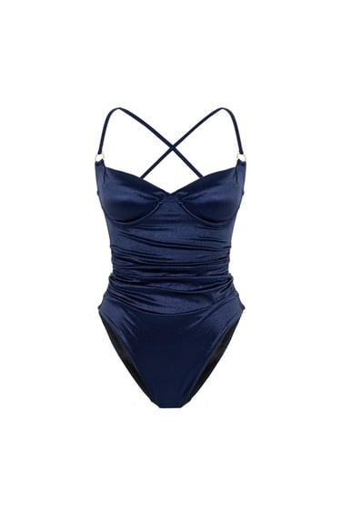  Movom Celine Bustier Mayo Kadın Lacivert