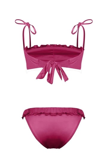  Movom Aster Frill Kadın Bikini Takım Pembe