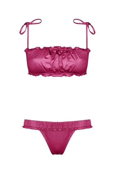  Movom Aster Frill Kadın Bikini Takım Pembe