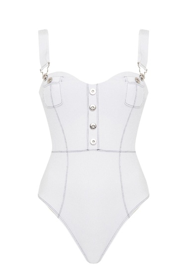  Movom Oasis Salopette Mayo Kadın Beyaz