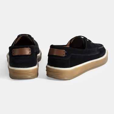  Erkek Lacivert Bağcıklı Süet Günlük Ayakkabı