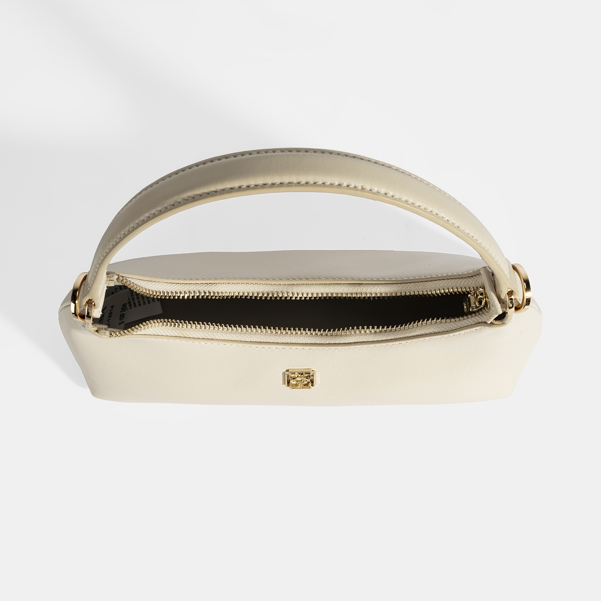 Kadın Bej Omuz Askılı Mini Deri El Çantası