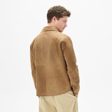  Erkek Taba / Kahve Çift Taraflı Deri Gömlek Ceket