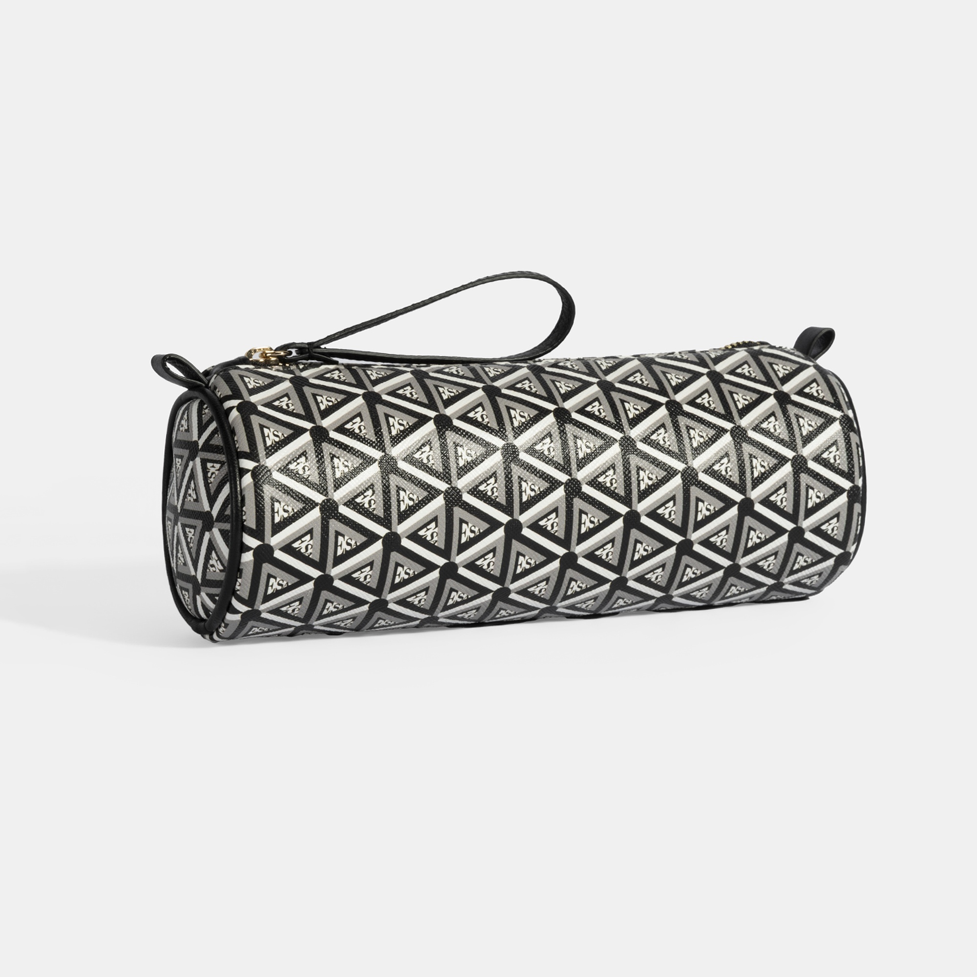 Siyah Monogram Desenli Kalemlik/Tıraş/Makyaj Çantası