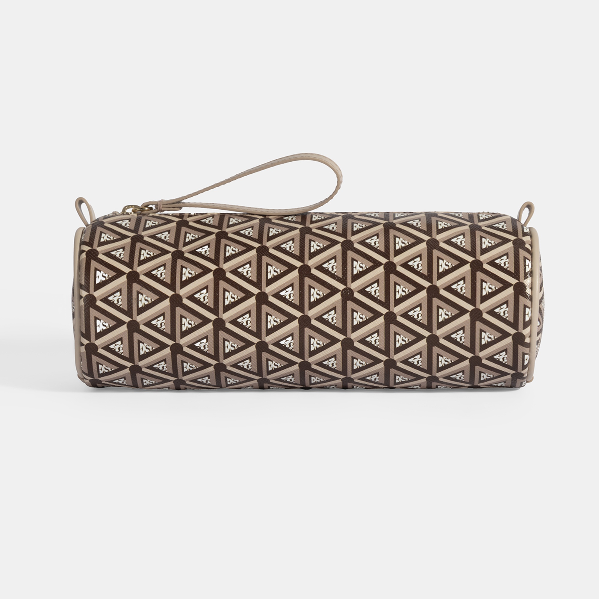 Bej Monogram Desenli Kalemlik/Tıraş/Makyaj Çantası