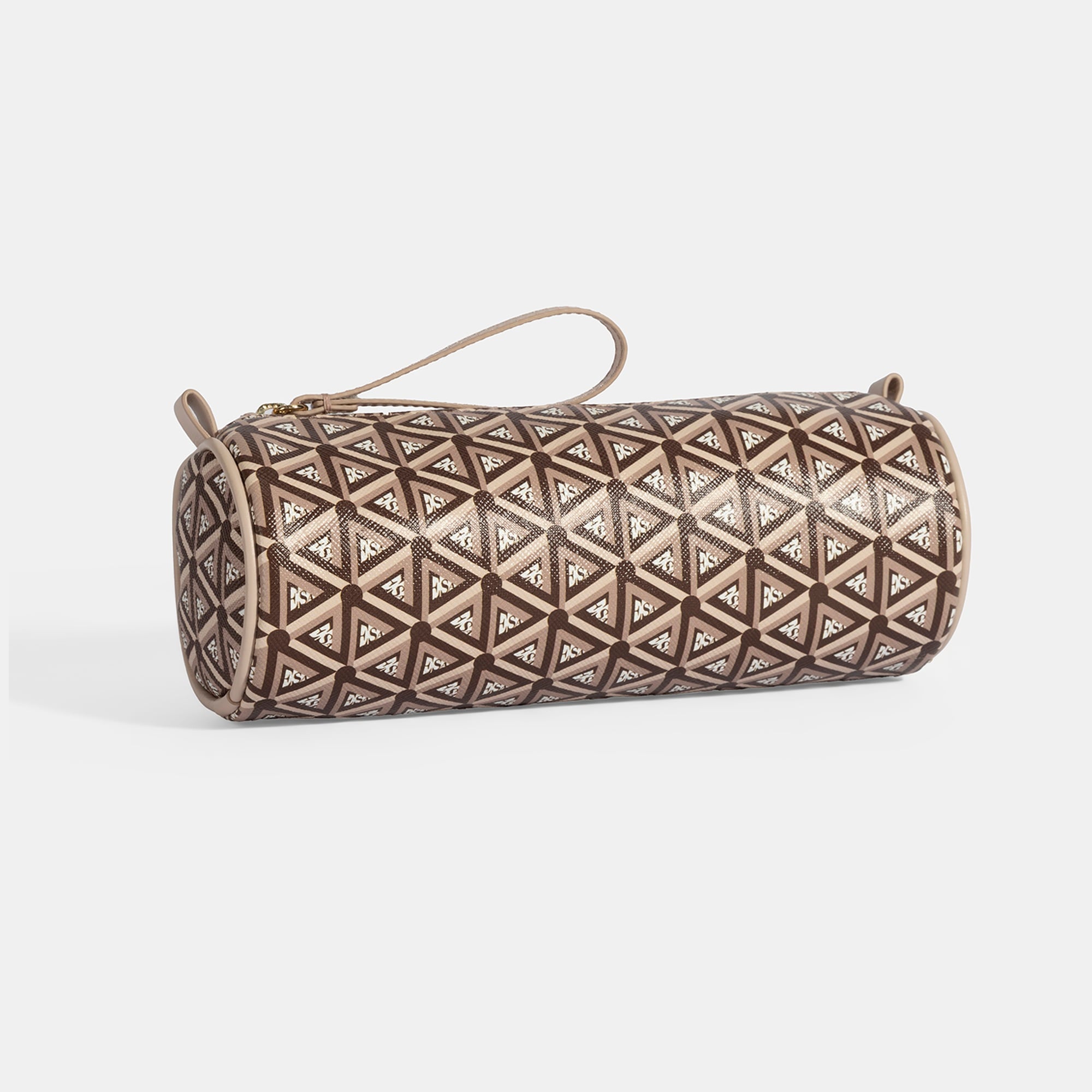 Bej Monogram Desenli Kalemlik/Tıraş/Makyaj Çantası