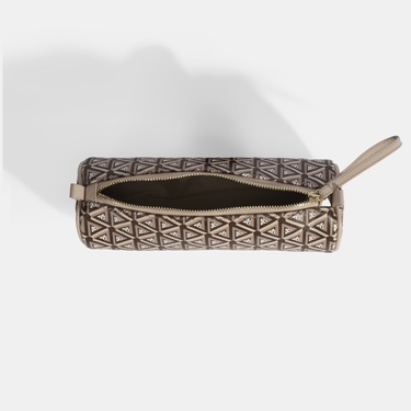  Bej Monogram Desenli Kalemlik/Tıraş/Makyaj Çantası