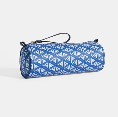 Mavi Monogram Desenli Kalemlik/Tıraş/Makyaj Çantası