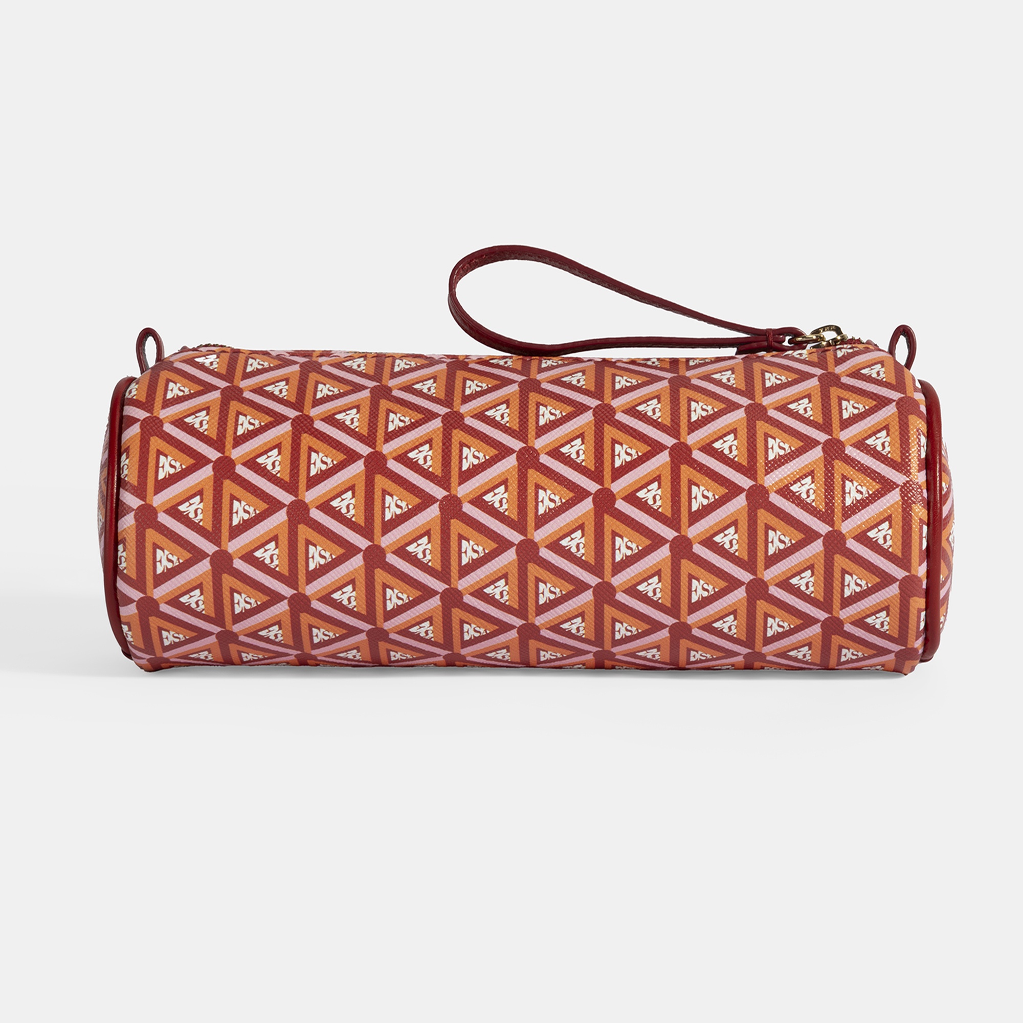 Kırmızı Monogram Desenli Kalemlik/Tıraş/Makyaj Çantası