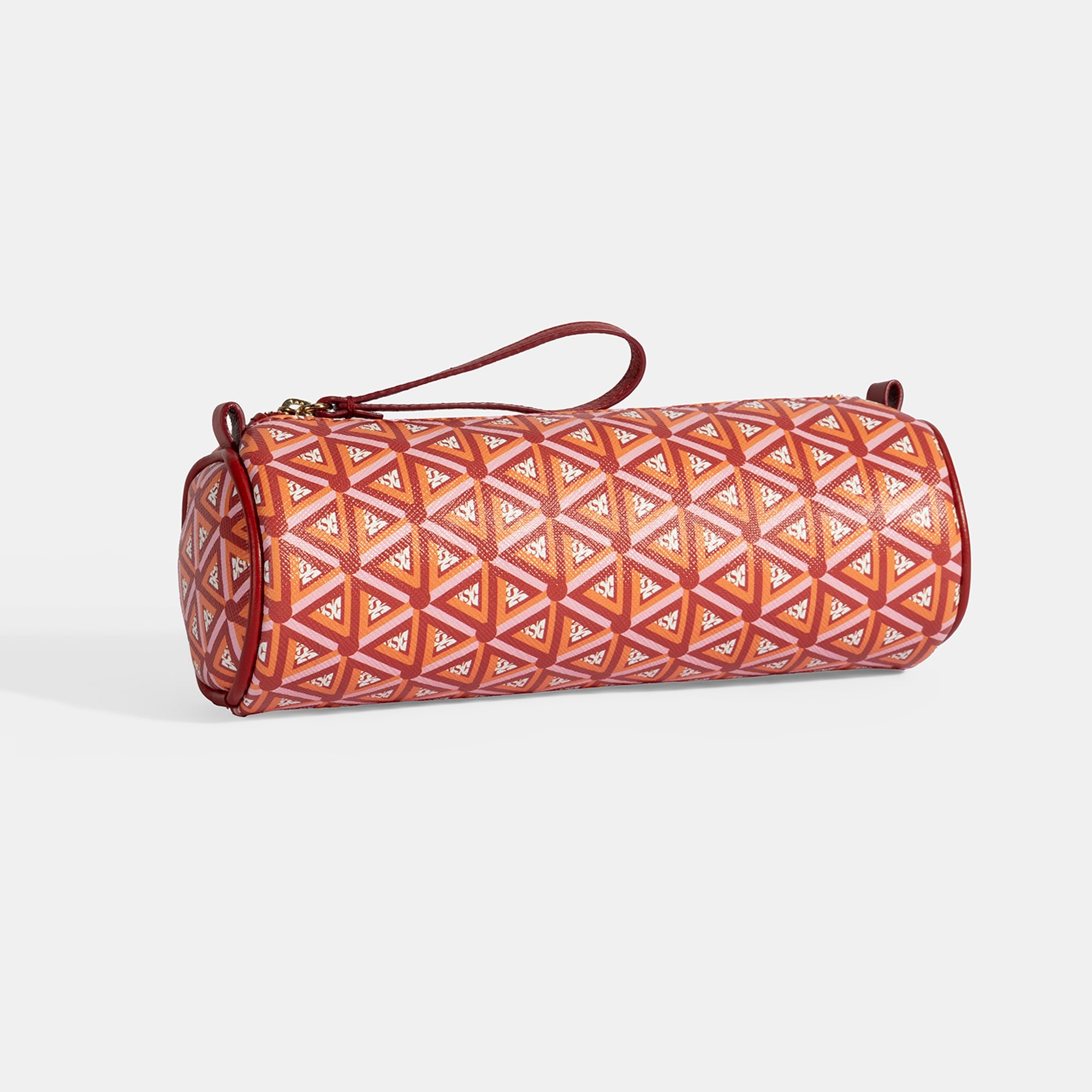 Kırmızı Monogram Desenli Kalemlik/Tıraş/Makyaj Çantası