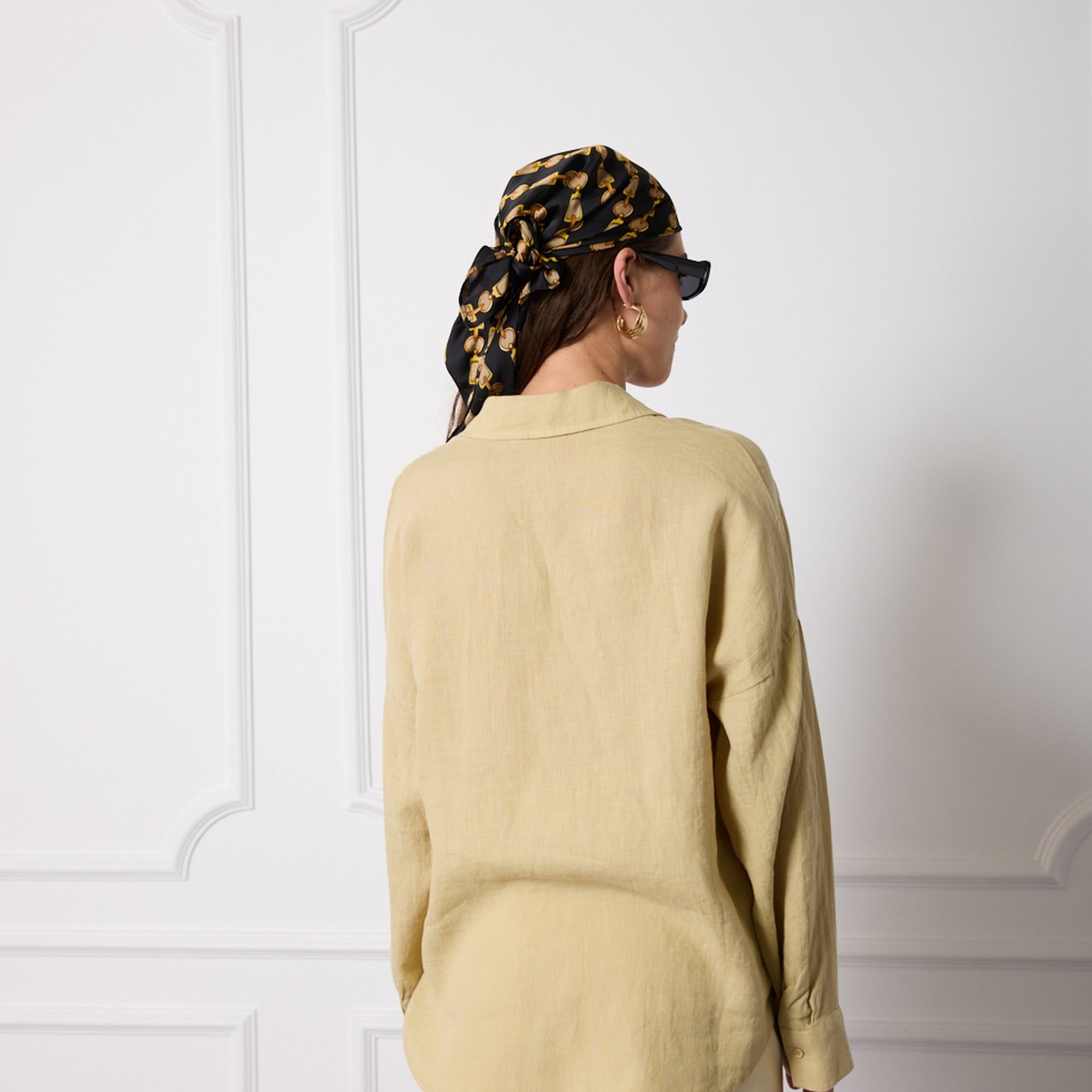 %100 Keten Oversize Gömlek