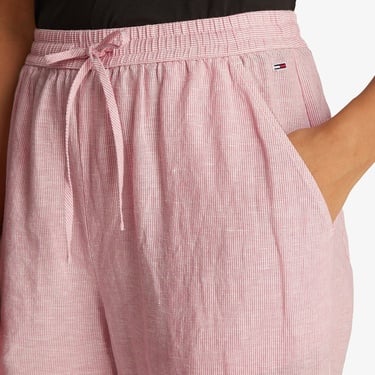  Tommy Jeans Linen Kadın Pembe Pantolon