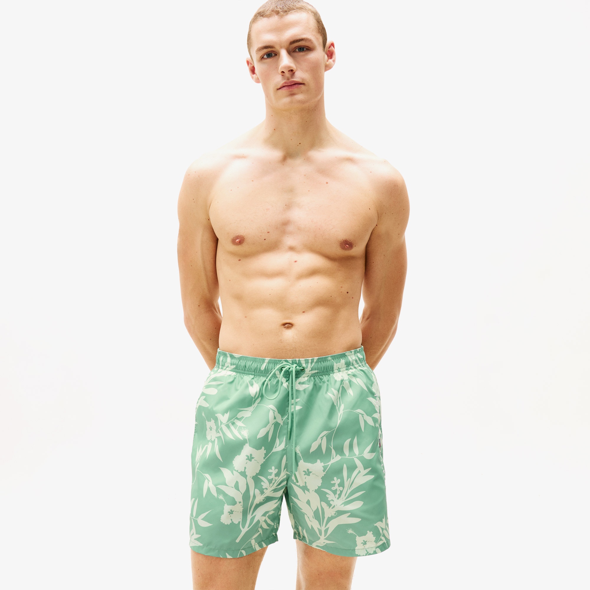 Tommy Hilfiger Medium Drawstring Print Erkek Yeşil Mayo Şort