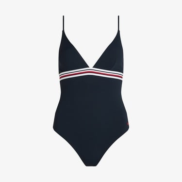 Tommy Hilfiger Triangle One Piece Kadın Lacivert Mayo
