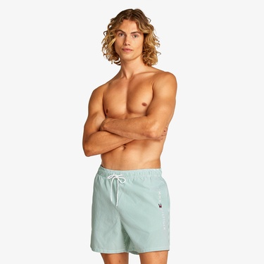  Tommy Hilfiger Medium Drawstring Ithaca Stripe Erkek Yeşil Mayo Şort