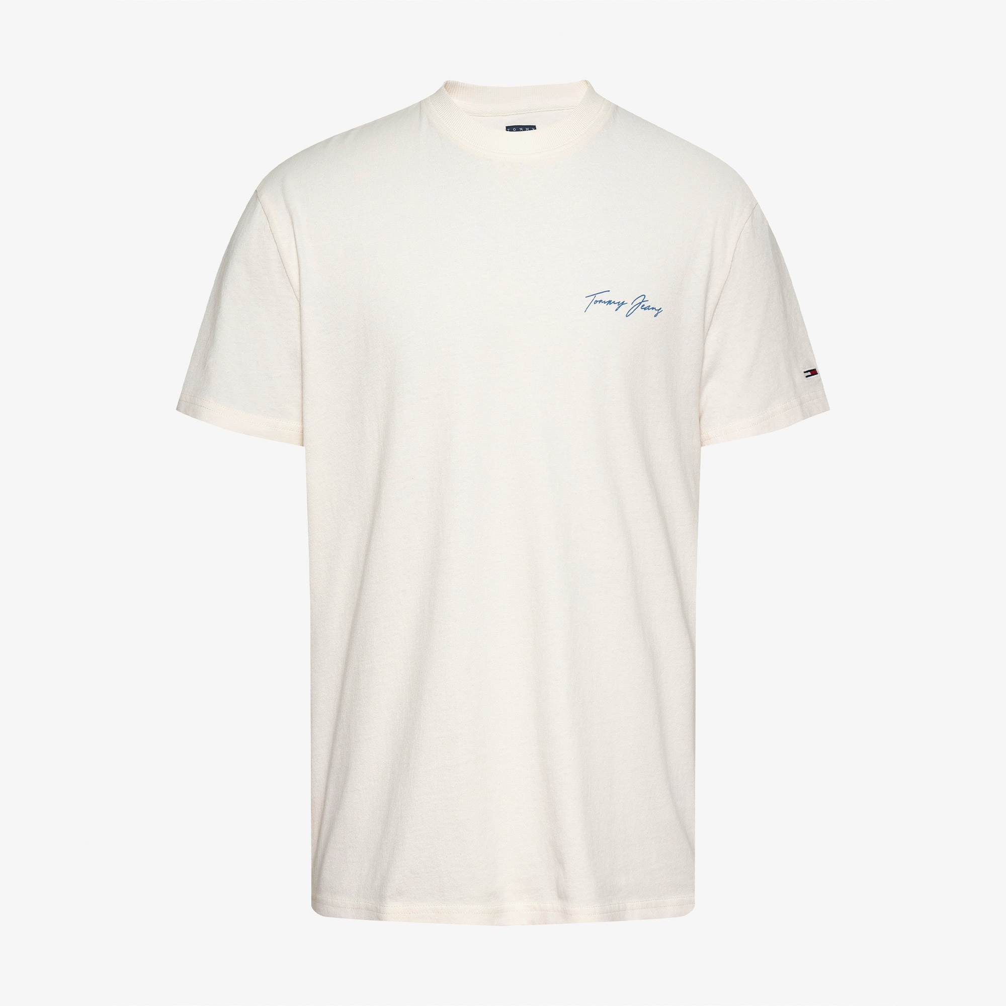 Tommy Jeans Reg Sig Sailing Ext Erkek Beyaz T-Shirt