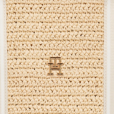  Tommy Hilfiger Spring Logo Kadın Bej Plaj Çantası