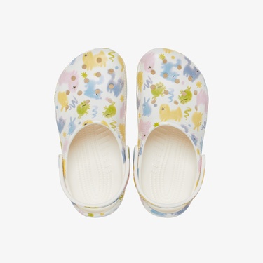  Crocs Classic Pastel Pets Clog Çocuk Beyaz Terlik