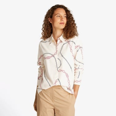  Tommy Hilfiger Soft Viscose Regular Kadın Beyaz Gömlek