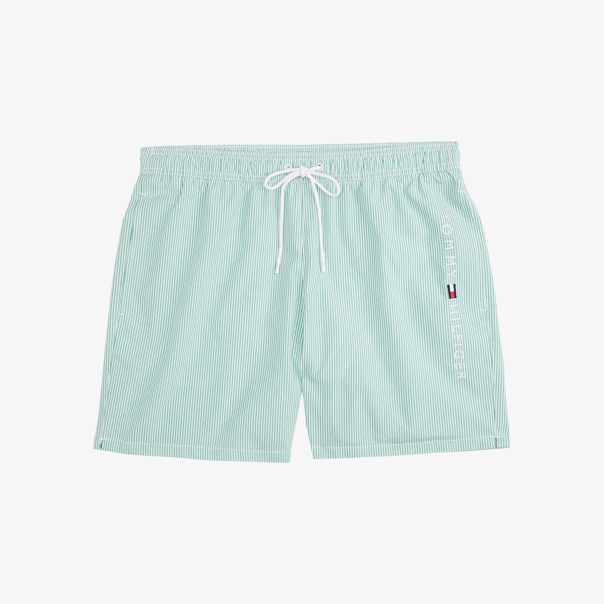 Tommy Hilfiger Medium Drawstring Ithaca Stripe Erkek Yeşil Mayo Şort