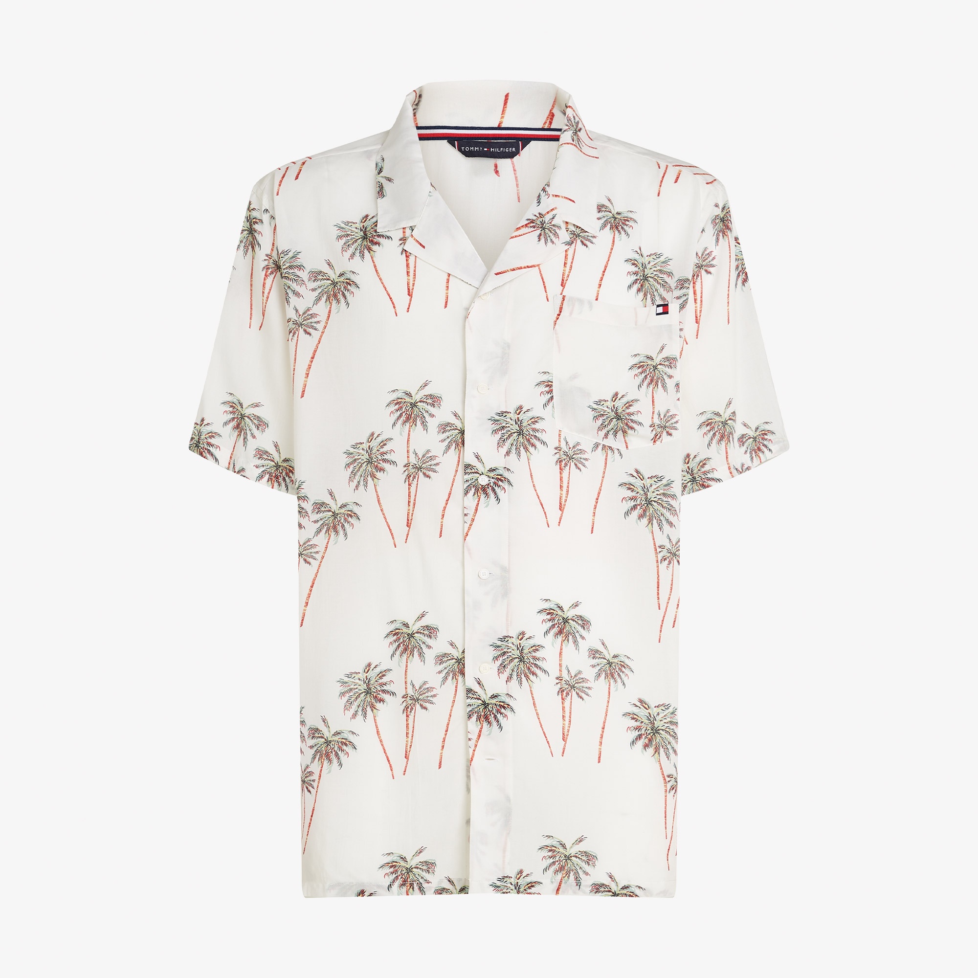 Tommy Hilfiger Bowling Print Erkek Bej Gömlek