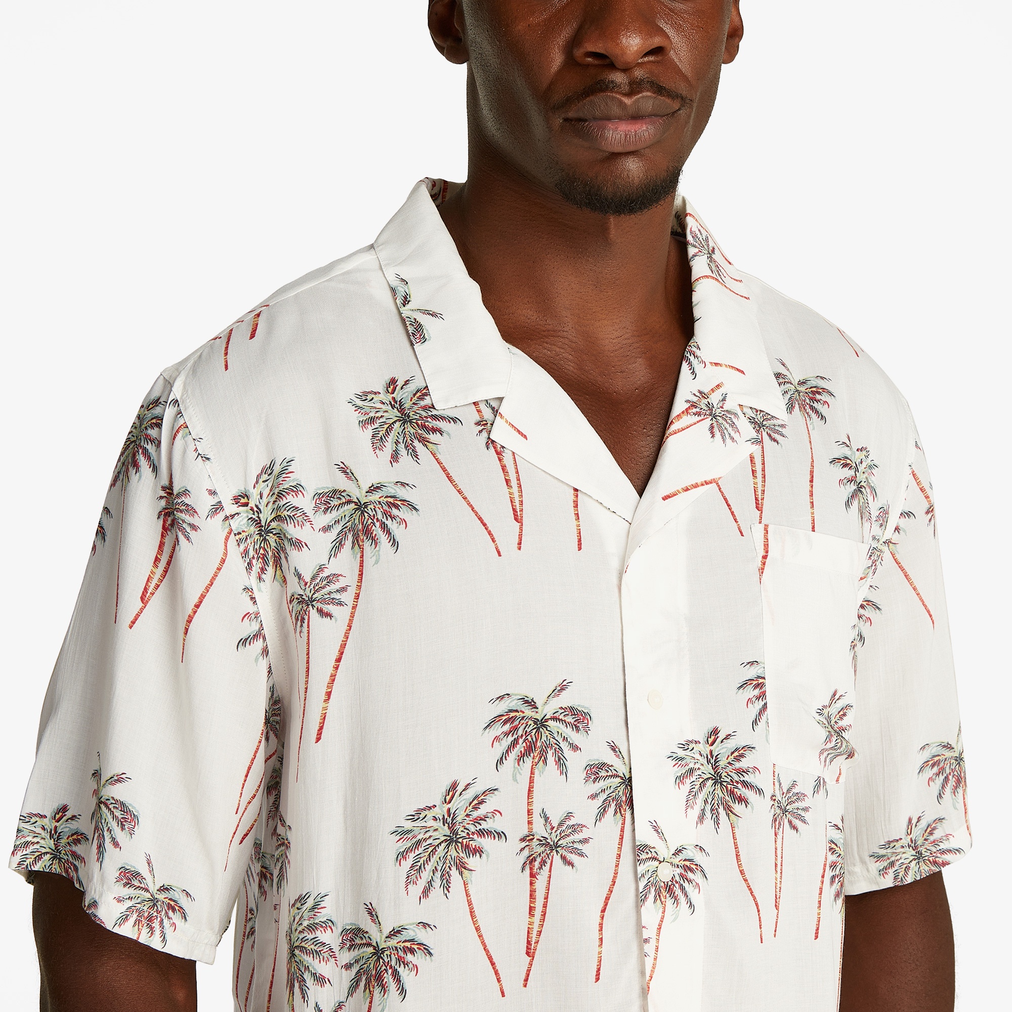 Tommy Hilfiger Bowling Print Erkek Bej Gömlek