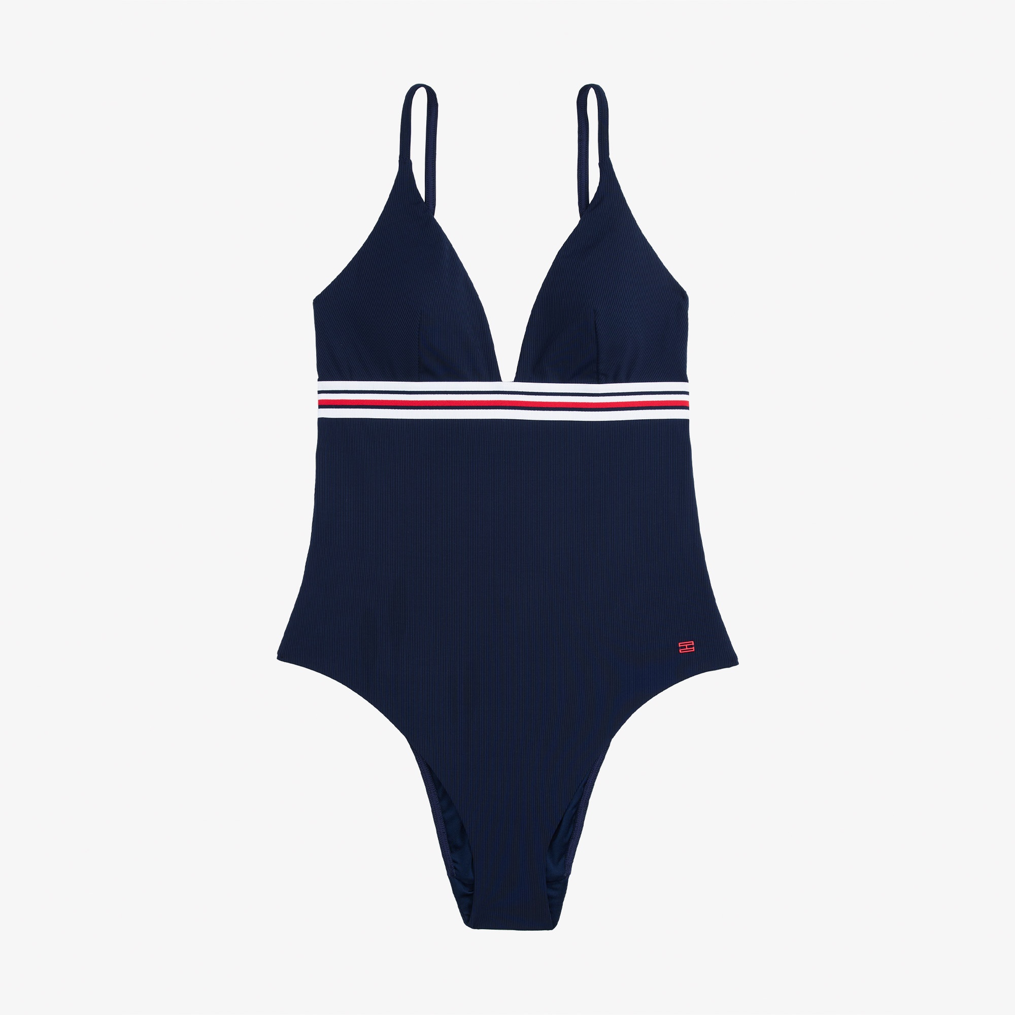 Tommy Hilfiger Triangle One Piece Kadın Lacivert Mayo