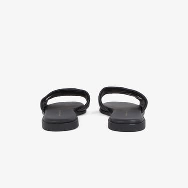  Tommy Hilfiger Logo Hardware Leather Kadın Siyah Sandalet