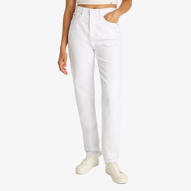  Calvin Klein Authentic Slim Straight Kadın Beyaz Jean