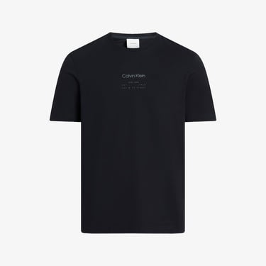  Calvin Klein Raised Editorial Logo Erkek Siyah T-Shirt