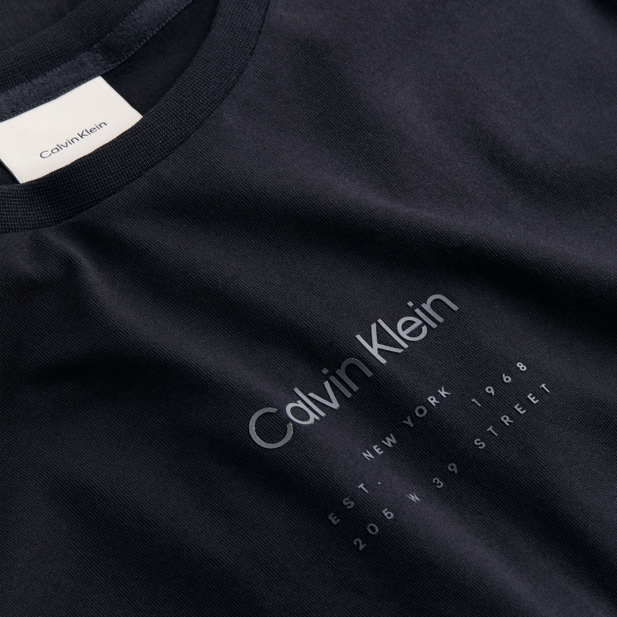 Calvin Klein Raised Editorial Logo Erkek Siyah T-Shirt
