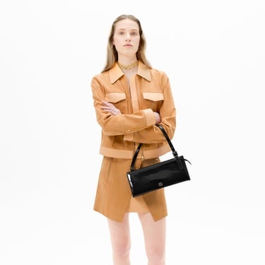  Limited Edition Kadın Turuncu Deri Detaylı Fermuarlı Süet Ceket