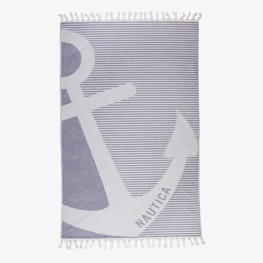  Nautica Unisex Lacivert Desenli Havlu