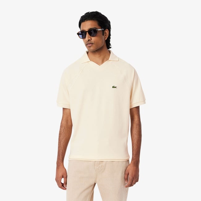  Lacoste Erkek Classic Fit Krem Polo