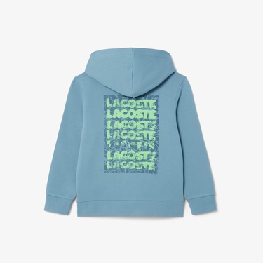  Çocuk Kapüşonlu Baskılı Mavi Sweatshirt