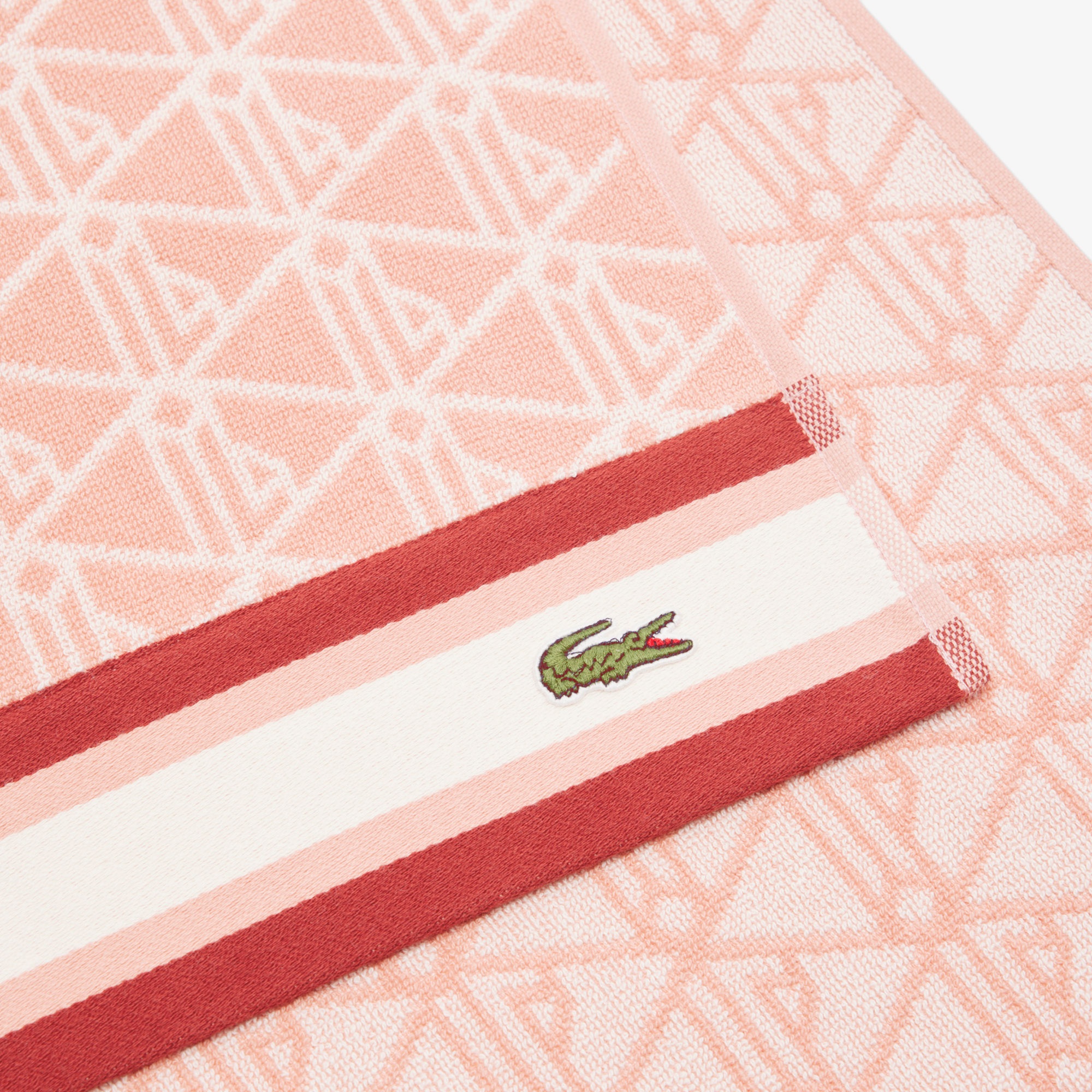 Lacoste Unisex Monogram Pembe Plaj Havlusu