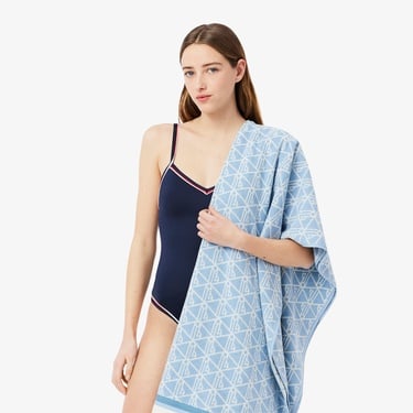  Unisex Monogram Mavi Plaj Havlusu